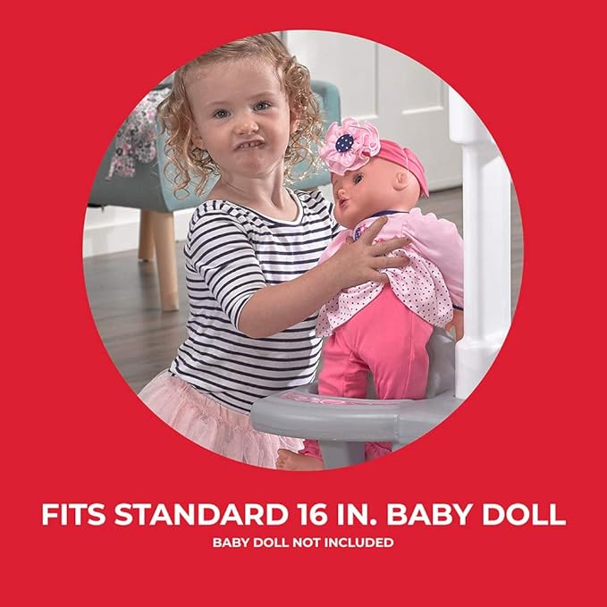 Step2 Love & Care Deluxe Baby Doll Nursery Playset for Kids, Compact Changing Station & Crib, Made of Durable Plastic, Includes Toy Accessories, For Toddlers 2-6 Years Old, Lavender