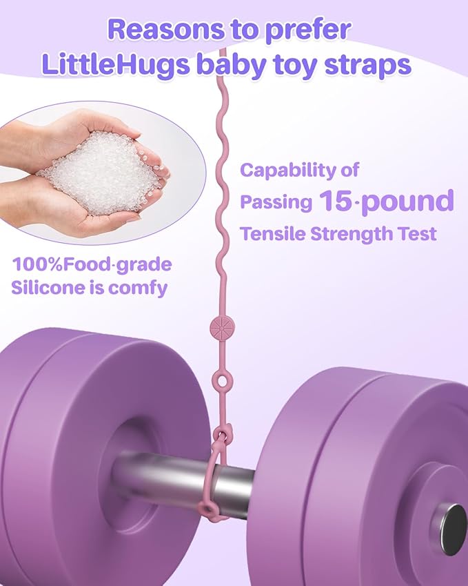 Toy Straps for Baby, 6pcs Adjustable Toy Holder for Stroller Accessories