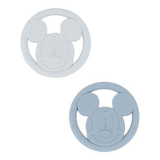 Cudlie Disney Silicone Teether Toy Set for Infants, Food Grade and BPA Free Teethers for Babies 6-12 months 2-Pack Teether