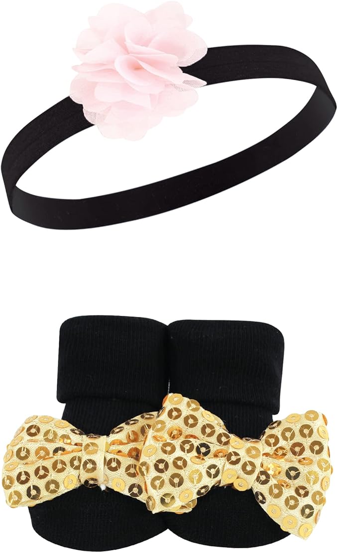 Hudson Baby Girl's Headband and Socks Giftset