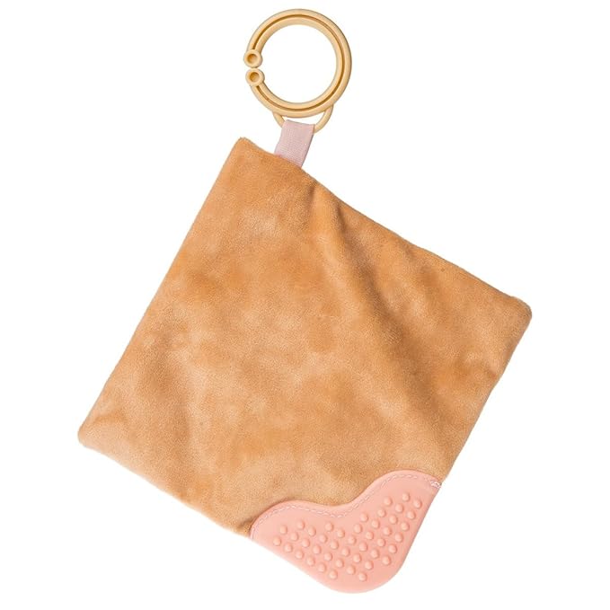 Sweet Soothie Crinkle Teether Toy with Baby Paper and Squeaker, 6 x 6-Inches