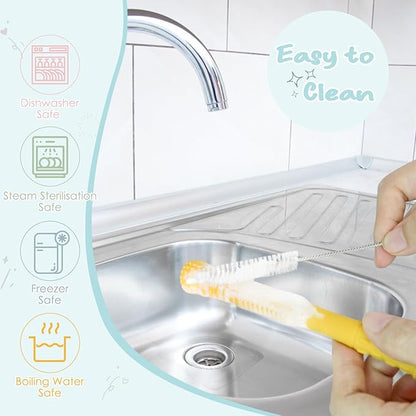 Baby Teething Tubes Teether Sticks, 4 Pack Silicone Hollow Teething 6-12 Months