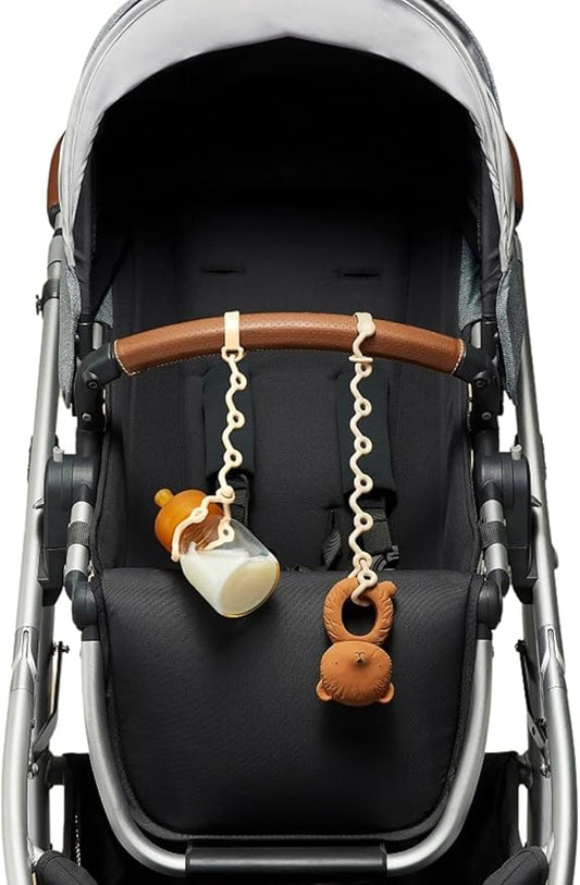 Toy Straps for baby - Keep toy, bottle & pacifier Off The Floor 2-Pack