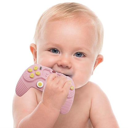 Teething Remote Control for Baby with Pacifier Clip, Funny Teethers for Baby for Baby Girl Or Boy 3-6 6-12