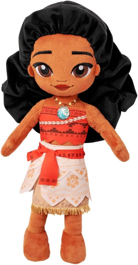 Disney Store Official Princess Plush Doll (Moana) Medium 14 Inches, Princess Dolls with Embroidered Features