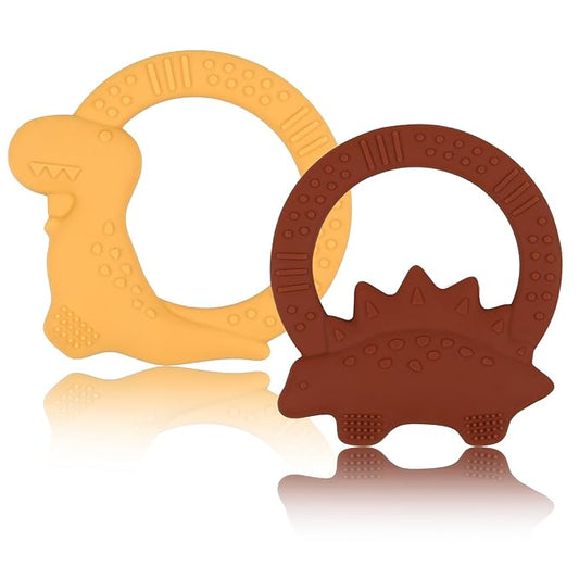 2 Packs Baby Teether Silicone Teething Toys for Babies 0-6 6 to 12 Months B2