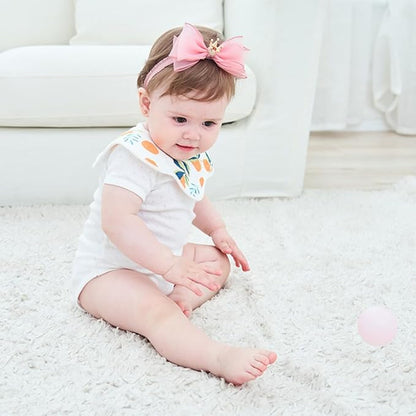 Cute Baby Girl Headband with Lace Bow and Crown Elastic