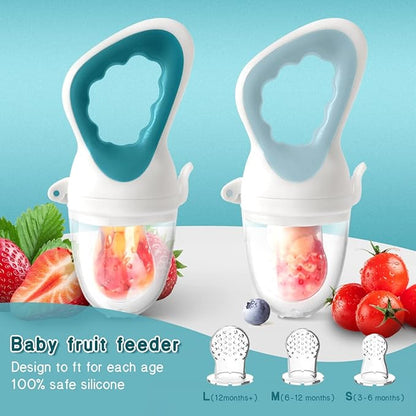 Baby Solids/Frozen Fruit Feeder Pacifier, Infant Teether Toy 4M+ 2-Pack -