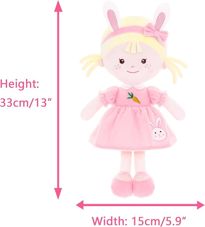 Onetoo Bunny Doll Plush Baby Doll Rabbit Doll First Baby Dress14