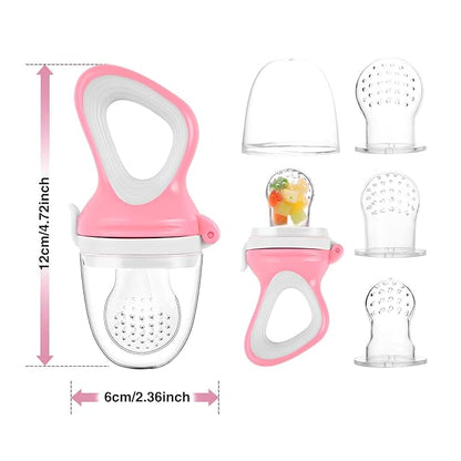 Baby Solids/Frozen Fruit Feeder Pacifier, Infant Teether Toy 4M+ 2-Pack (Candy