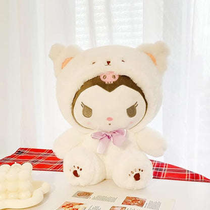 Cartoon Kawaii White Bear Cross-Dressing Series Plush,Soft Plush Doll Cute Soft Toys, Plush Pillow Stuffed Animals Toy Birthday Gifts for Girls Kids (E)