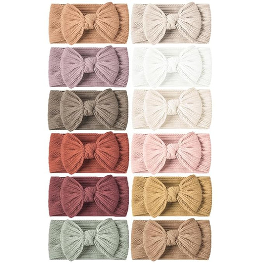 Niceye Handmade Baby Headbands Stretchy Nylon Headband with Bows 12