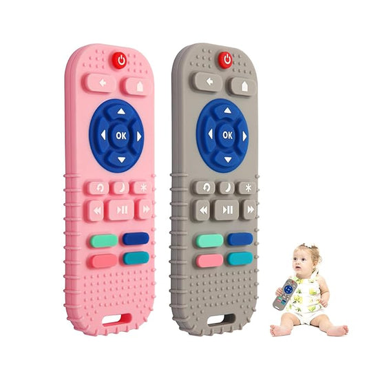 Hooku 2 Pack Silicone Teething Toys for Babies 0-6 Months, Teethers for Babies 6-12 Months