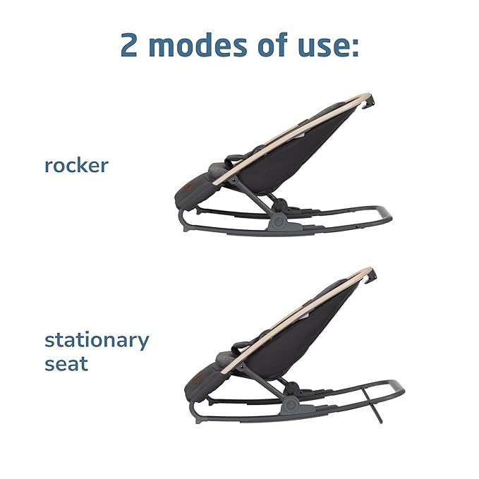 Maxi-Cosi Kori 2-in-1 Baby Bouncer Seat for Infants, Baby Rocker Chair, Portable Baby Bouncer, Classic Graphite