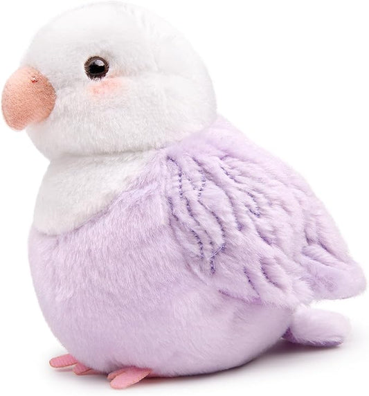 FRANKIEZHOU Realistic Purple Peony Parrot Plush Animal,Bird Plush Toy Cardinal Gifts for Loss 5.5 inches