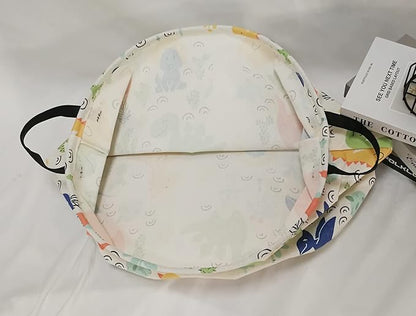 Round Baby Dinosaur Pattern Laundry Hamper Storage Basket Organizer Hamper