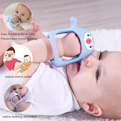Smily Mia Smily Mia Penguin Teethers, Silicone TeethingToys for Babies 0-6Months 3-6Months, Hand