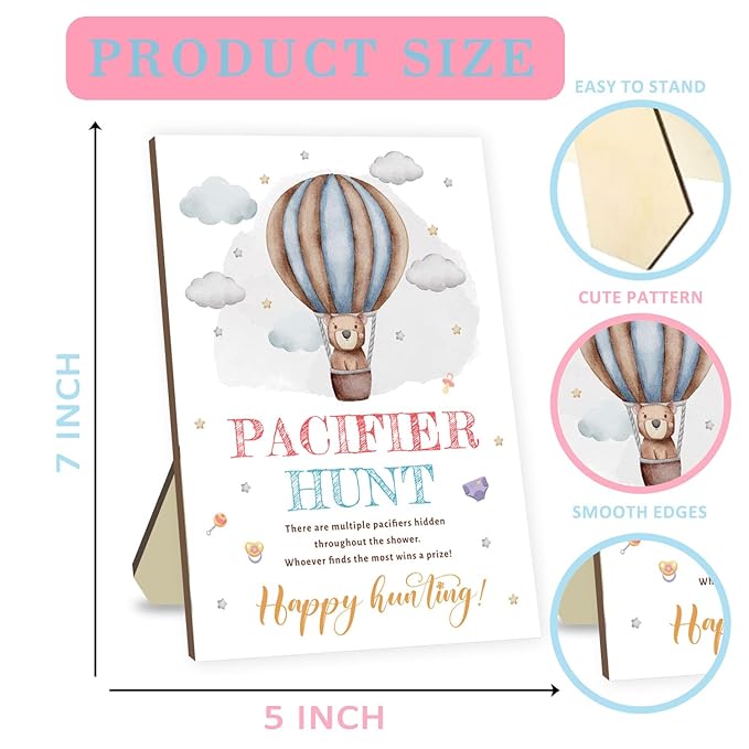 Baby Shower Games Set, Baby Pacifier Hunt Game 50 Mini 50 Blue