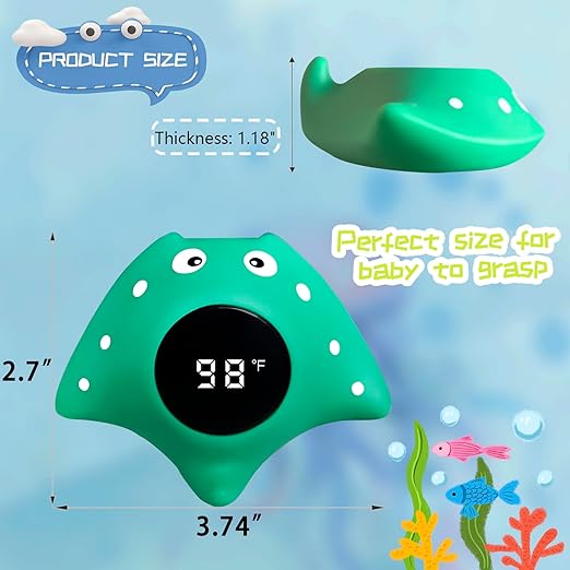 Baby Bath Thermometer Safety, Auto ON/Off Waterproof Bathtub Thermometer
