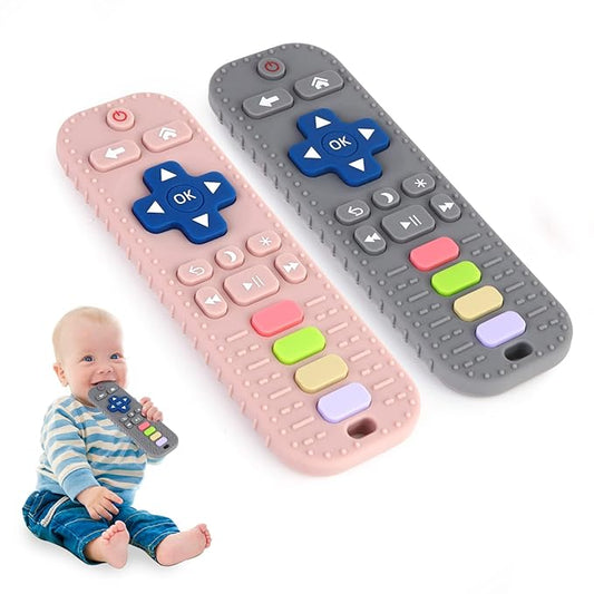 Hooku 2 Pack Teething Toys for Babies 0-6 Months, Silicone Teethers for Babies 6-12 Months