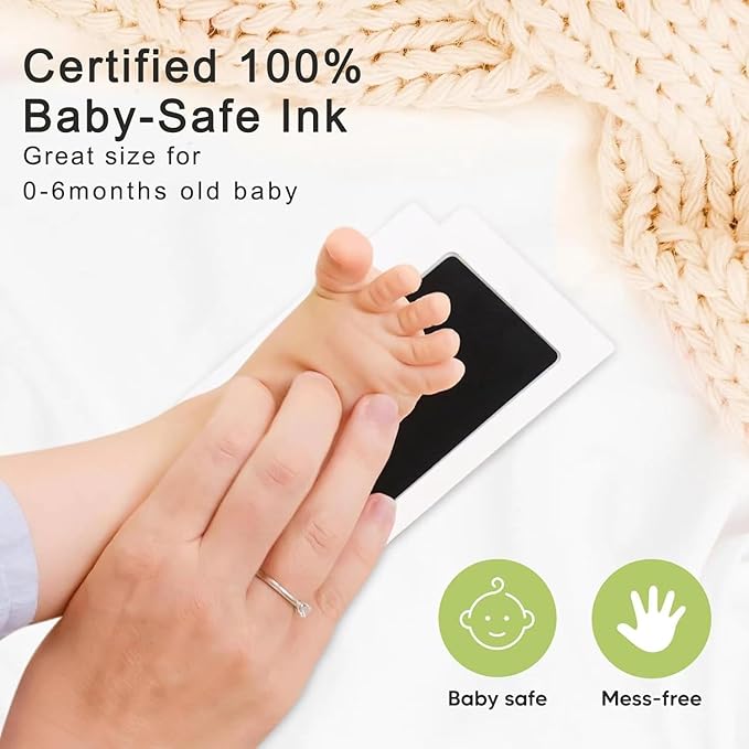 Hello World Baby Sign, 5.9" Baby Announcement Sign with Marker Pen-Not Bleed on Wood and Ink Pad 2 Sided