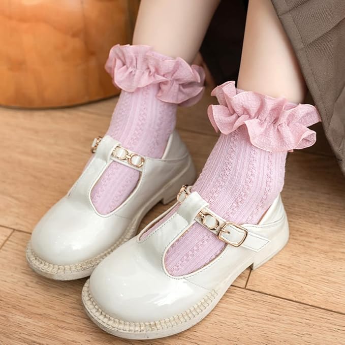 QandSweet Baby Girls' Eyelet Flower Socks Ankle Sock for Newborn