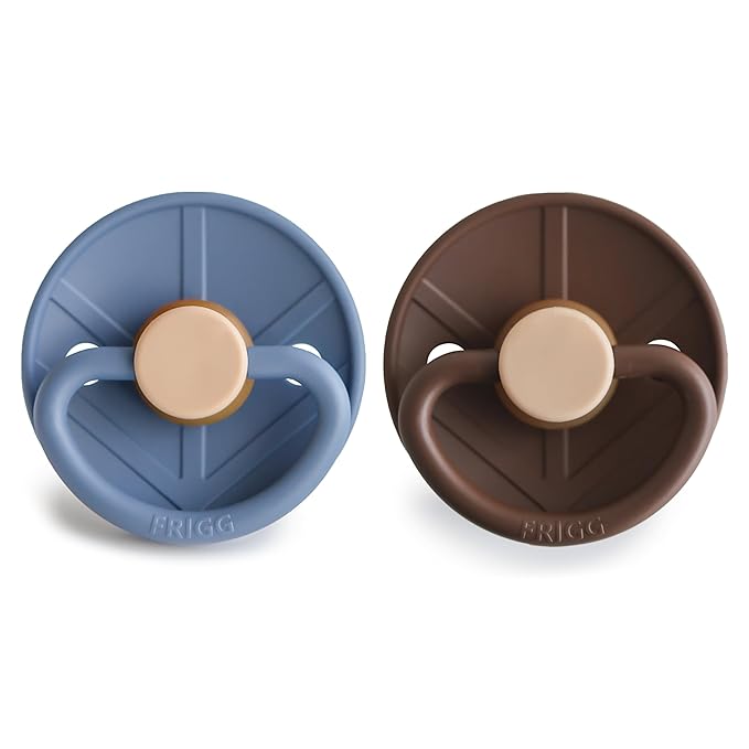 FRIGG Little Viking Natural Rubber Baby Pacifier 2-Pack | Made in Denmark 0-6 Months)