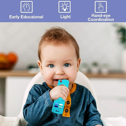 Baby Teething Toys-TV Remote Control Shape Silicone Infants Teething Toys 0-18 Months,BPA-Free