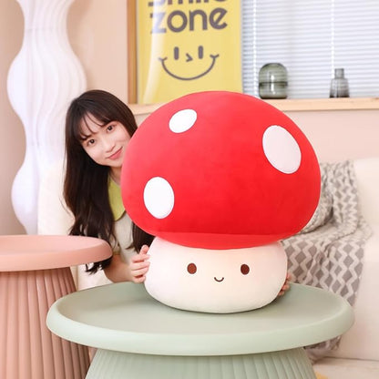 Kawaii Plush Mushroom Toy Pillow, Cute Plushies Mushroom Doll Gift for Kids(Red 60cm/23.6in)