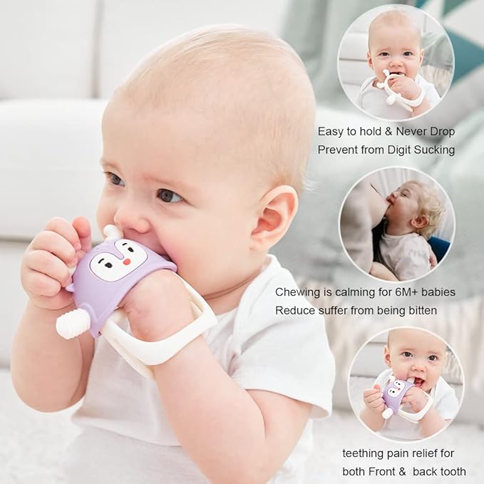 Smily Mia Never Drop Reindeer Silicone Baby Chewing Toy 3M+ Infants,