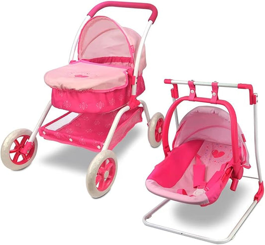 Anivia Doll Bed Furniture 2 Function Toy, Doll Bed and Doll Swings Together for 18 inches Baby Dolls (ZH034pink)
