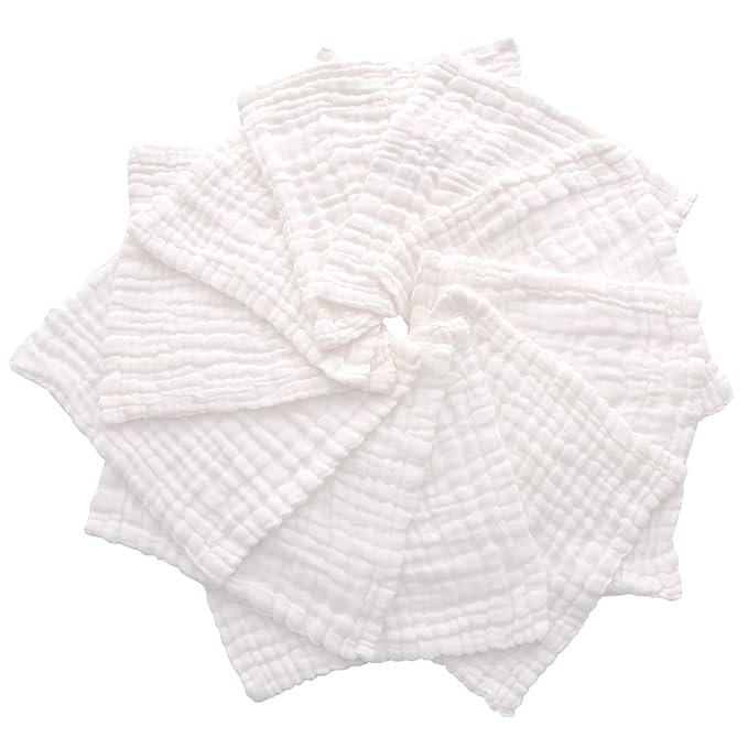 Baby Washcloths -6 Layer Soft Absorbent Face Towel - Natural Newborn Wipes for Delicate Skin