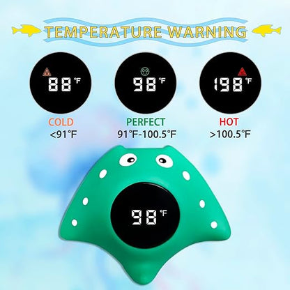 Baby Bath Thermometer Safety, Auto ON/Off Waterproof Bathtub Thermometer