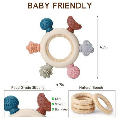2 Packs Baby Teething Toy for Babies 0-3-6-12,18 Months