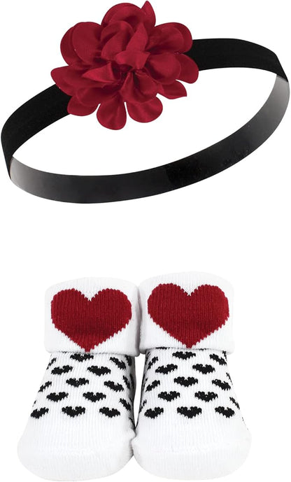 Hudson Baby Girl's Headband and Socks Giftset