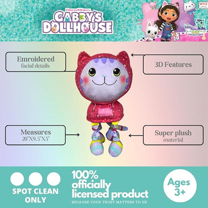 Franco DreamWorks Gabby's Dollhouse DJ Catnip Bedding Super Soft Plush