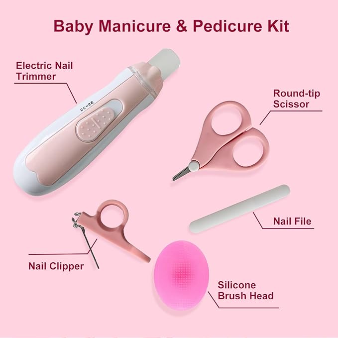 Baby Grooming Kit, 25 in 1 Baby Healthcare and Grooming Kit, Baby Electric Nail Trimmer Set Newborn Nursery Health Care Set for Newborn Infant Toddlers Boys Girls Shower Gifts (0-4 Years+)