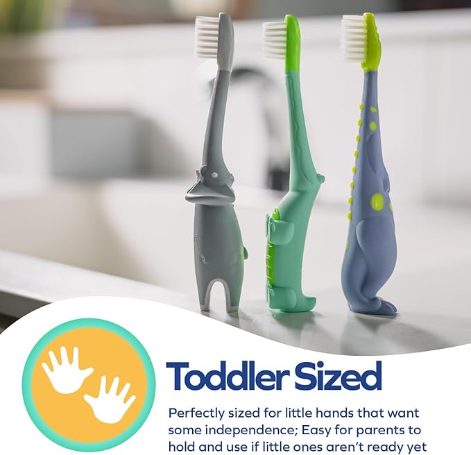 Dr. Talbot's Toddler Training Toothbrush - Soft Toddler Toothbrush for Kids - 6+ Months - Alligator