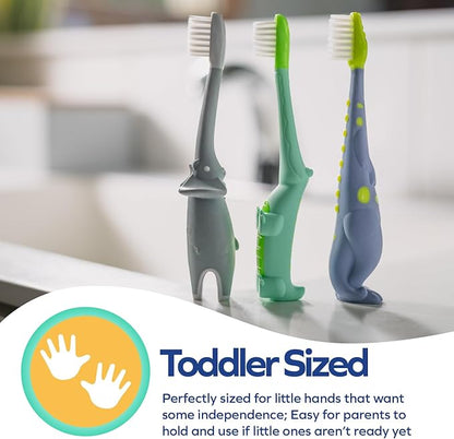 Dr. Talbot's Toddler Training Toothbrush - Soft Toddler Toothbrush for Kids - 6+ Months - Alligator