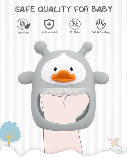 Teething Toys for Babies 0-6 Months, Never Drop Silicone Baby Teether