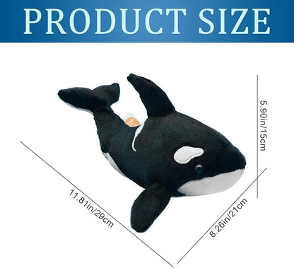 make my day Orca Blackfish Stuffed Animal Plush Toy Killer Whale Stuffed Animal Sea Critters Plush Doll Adorable Soft Whale Toy Plushies Present for Kids, Babies 12inch 2PCS