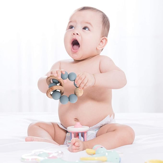 Socub Baby Teething Toy, Organic Baby Teething Ring 3+ Months,