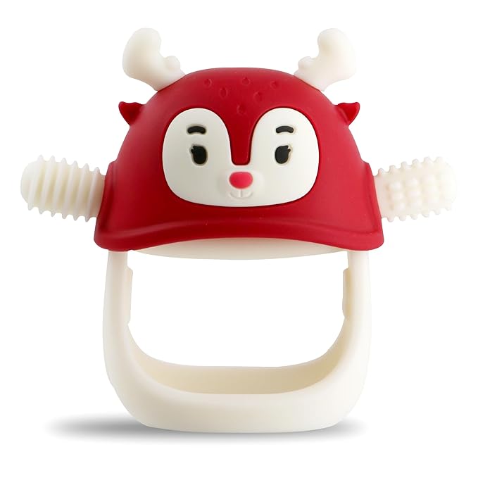 Smily Mia Never Drop Reindeer Silicone Baby Chewing Toy 3M+ Infants,
