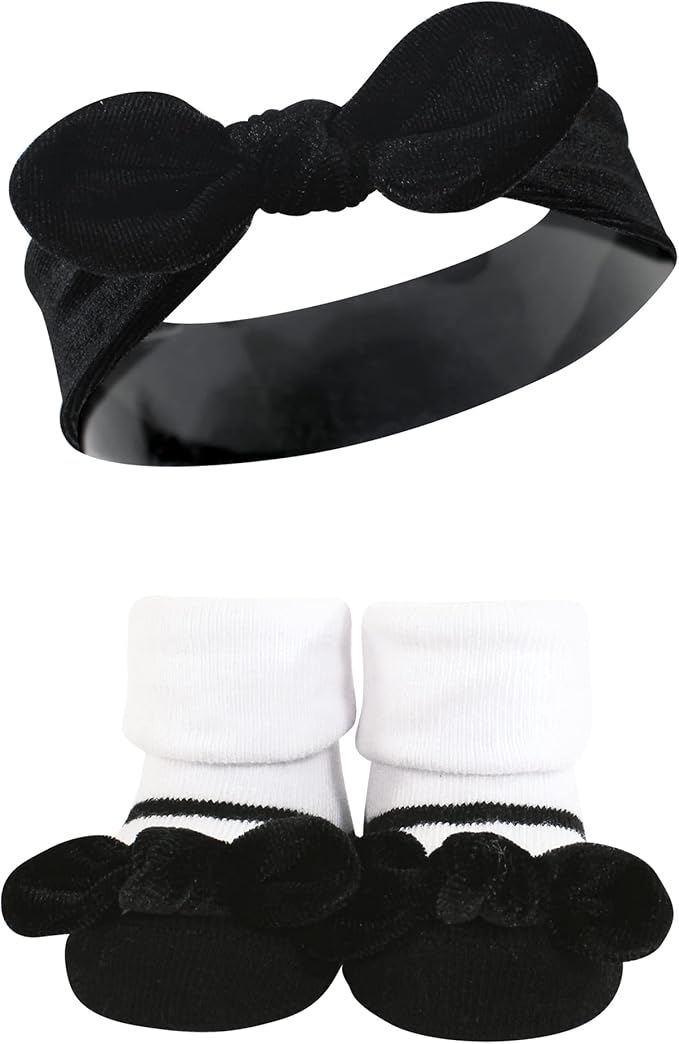 Hudson Baby baby-girls Headband and Socks Set
