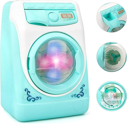 deAO Washing Machine Toy for Kids Dollhouse Furniture Pretend Play
