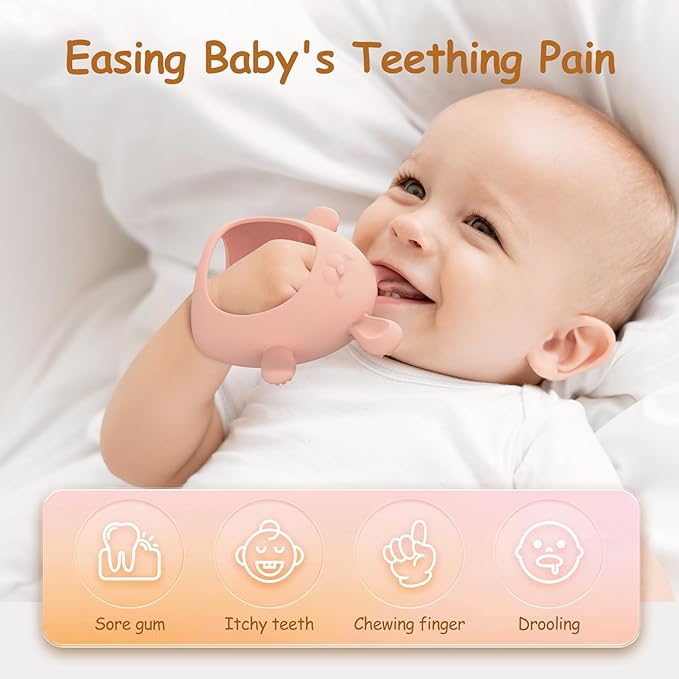 Baby Teething Toys Silicone 2 Pack Teethers Pacifier for Babies 3 Months