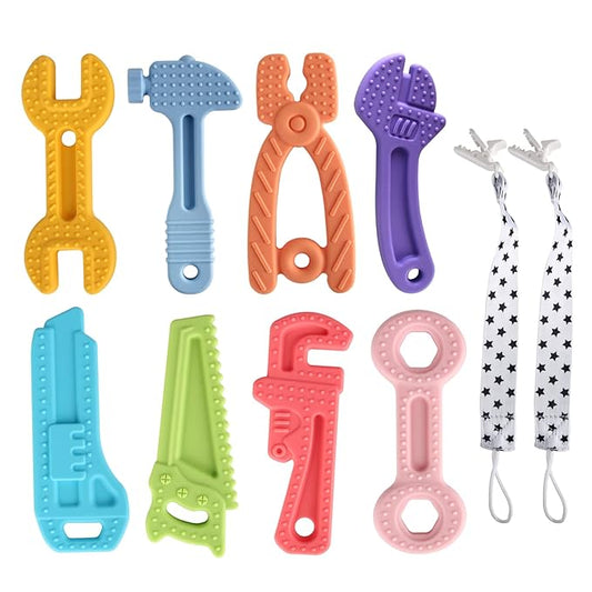 Fu Store 4 Pack Soft Silicone Teething Toys for Toddlers (8 Pack