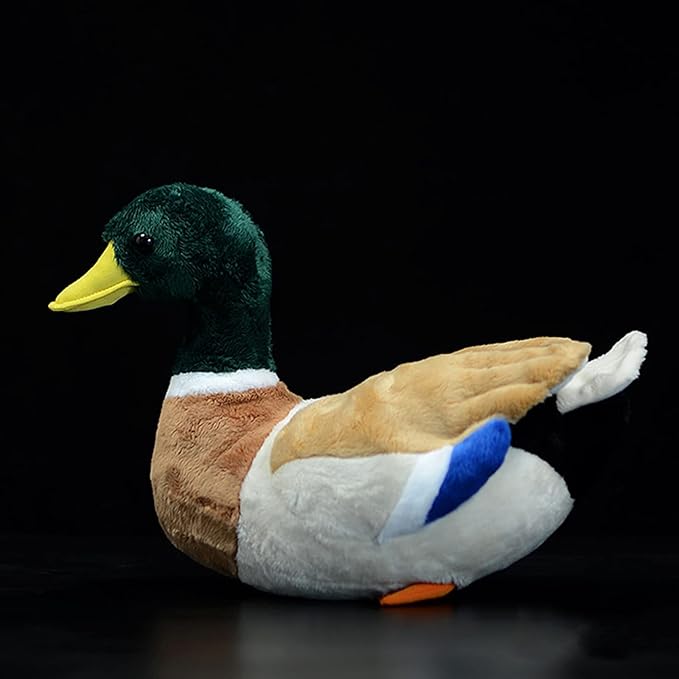 ZHONGXIN MADE Simulation Mallard Duck Plush Toy Stuffed Animals - Soft Realistic 13” Green Mallard Duck Doll, Cute Toys Real Plushie Toy Home Decoration