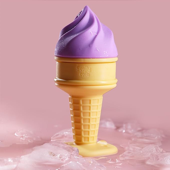 Smily Mia Baby Freezable Teething Toys for Teething Relief, Baby Ice Cream Cone Teether for 6-12Months