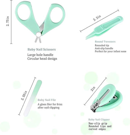 Baby Nail Trimmer Electric-12 in 1 Baby Nail Clippers Safe Baby Nail File Kit with a Nail Clipper, Scissor, Tweezers, and Nail Files